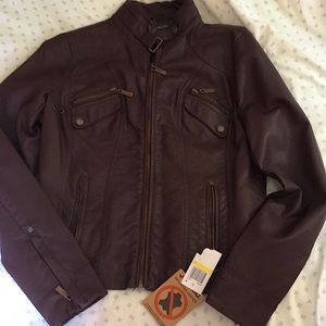 Vegan leather jacket, junior size medium